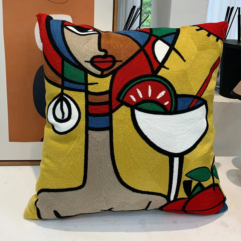 new style Cushion Cover Picasso Embroidered Decorative Throw Pillowcases Abstract Creative Decoration For Home Sofa Car Covers